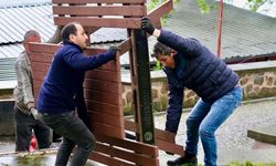 Giresun Kalesinde yeni oturma grubu ve masalar