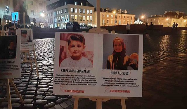 Filistinlilerden Polonya'da 'Acımızı Haykırıyoruz' etkinliği