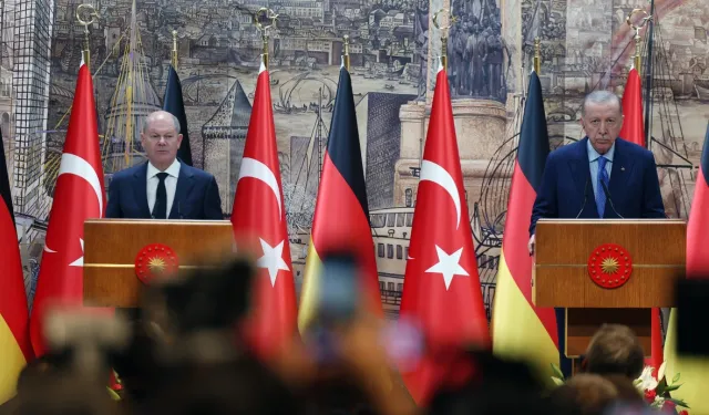 Erdoğan ve Scholz'dan ortak basın toplantısı düzenledi