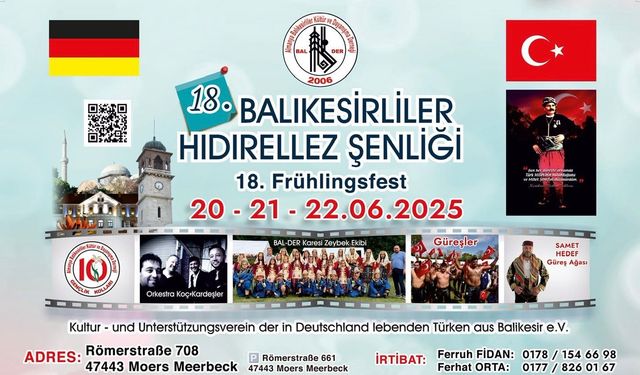 Almanya’da Balıkesirliler 18. Hıdırellez Şenliği’ne Hazırlanıyor