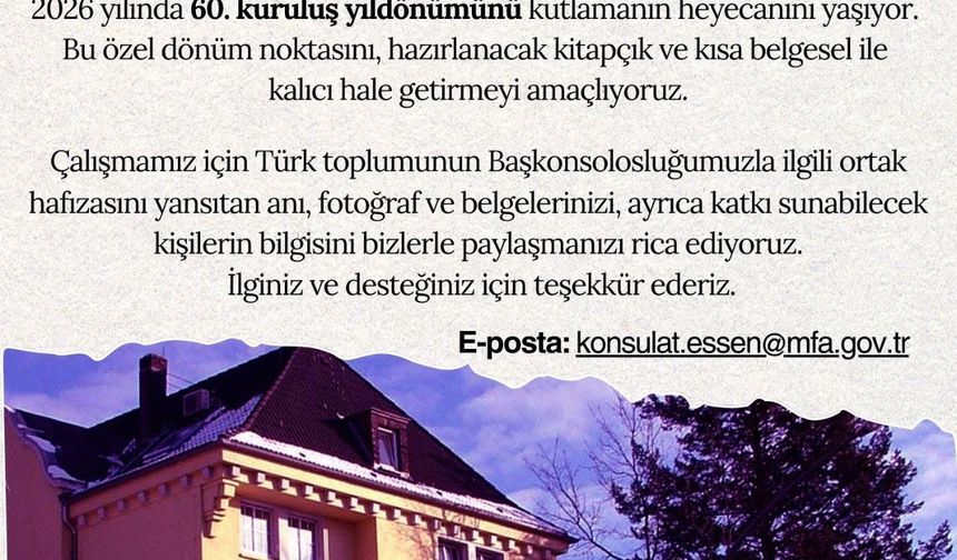 T.C. Essen Başkonsolosluğu 60. Yılını Kitapçık ve Belgeselle Taçlandıracak