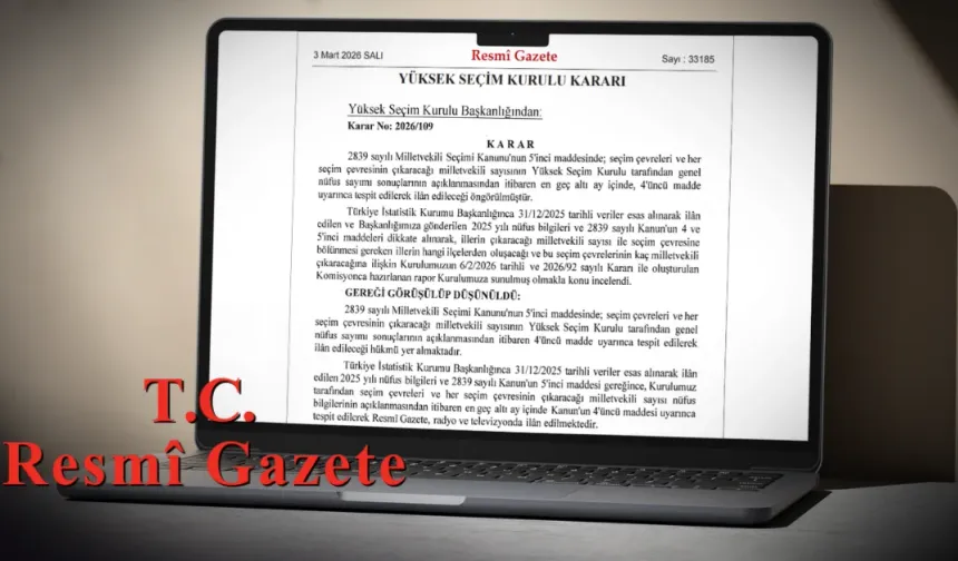Resmi Gazete'de yayımlandı: YSK'dan milletvekili dağılımı kararı