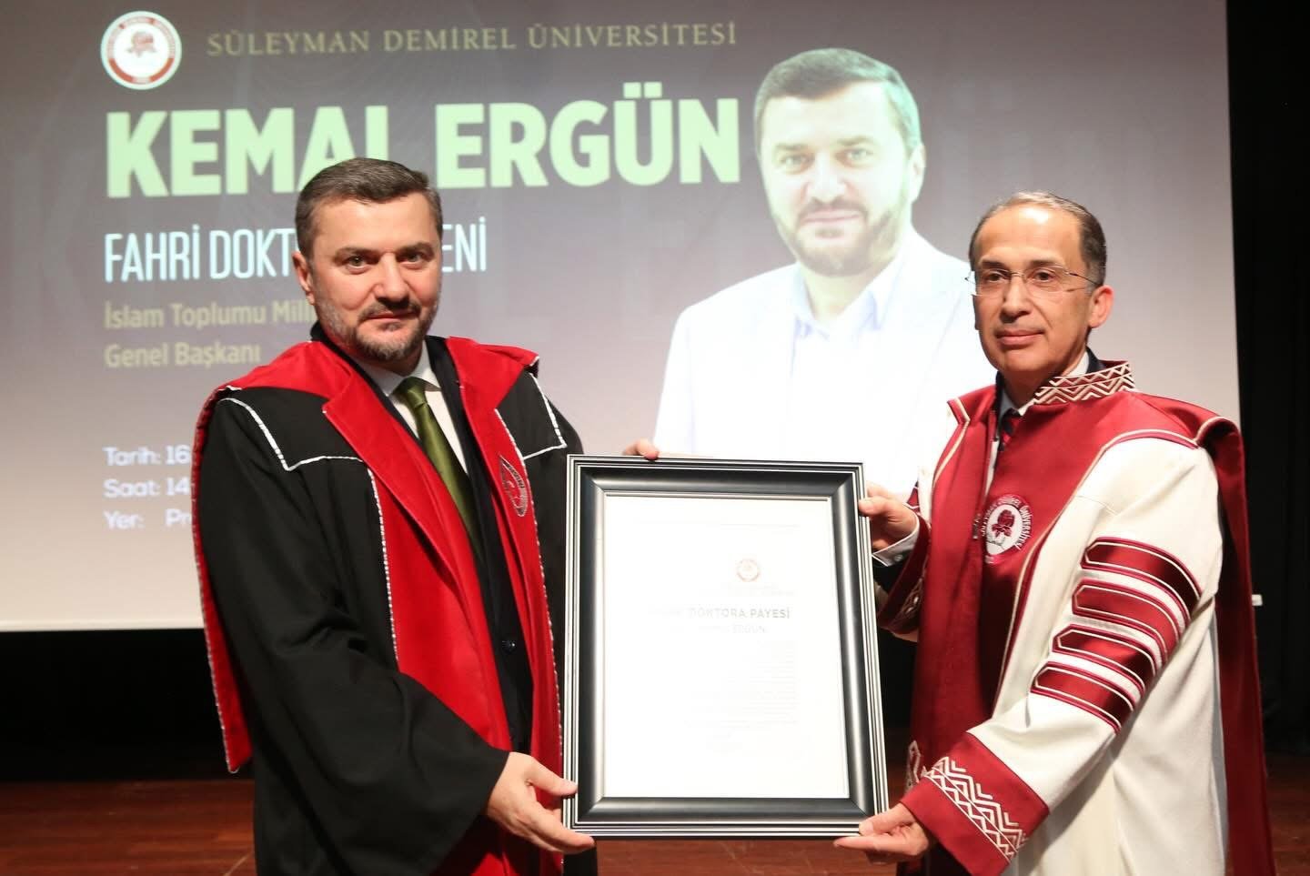 SDÜ’den IGMG Genel Başkanı Kemal Ergün’e Fahri Doktora